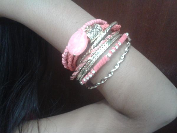 Conjunto de Pulseiras/Coral