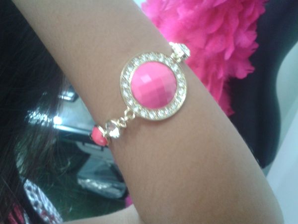 Pulseiras com Pedras/Rosa