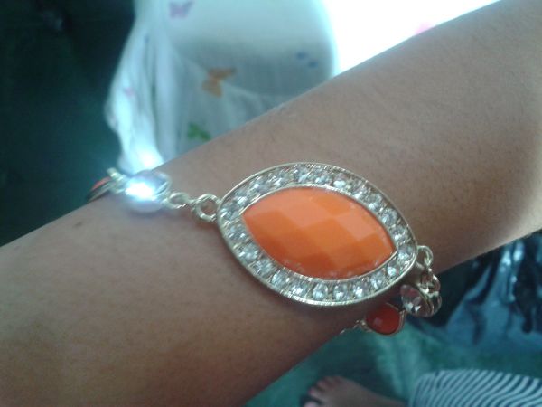 Pulseiras com Pedras/Laranja